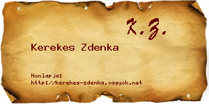 Kerekes Zdenka névjegykártya